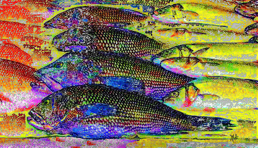 Arthur Avenue Fish Market Painting