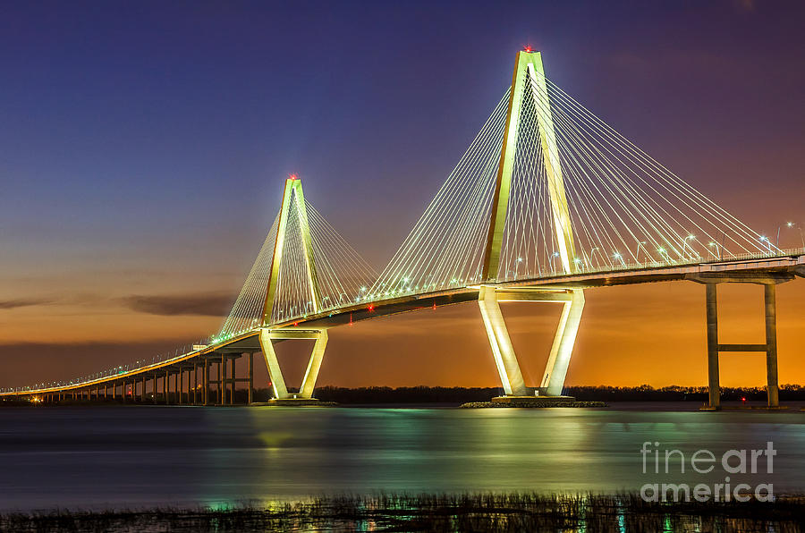 Landscape Photograph - Arthur Ravenel Bridge Charleston SC by Anthony Heflin