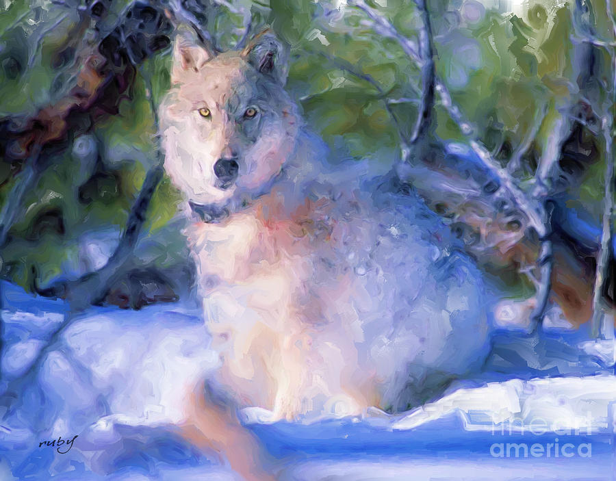 Artic Wolf Digital Art by Ruby Cross