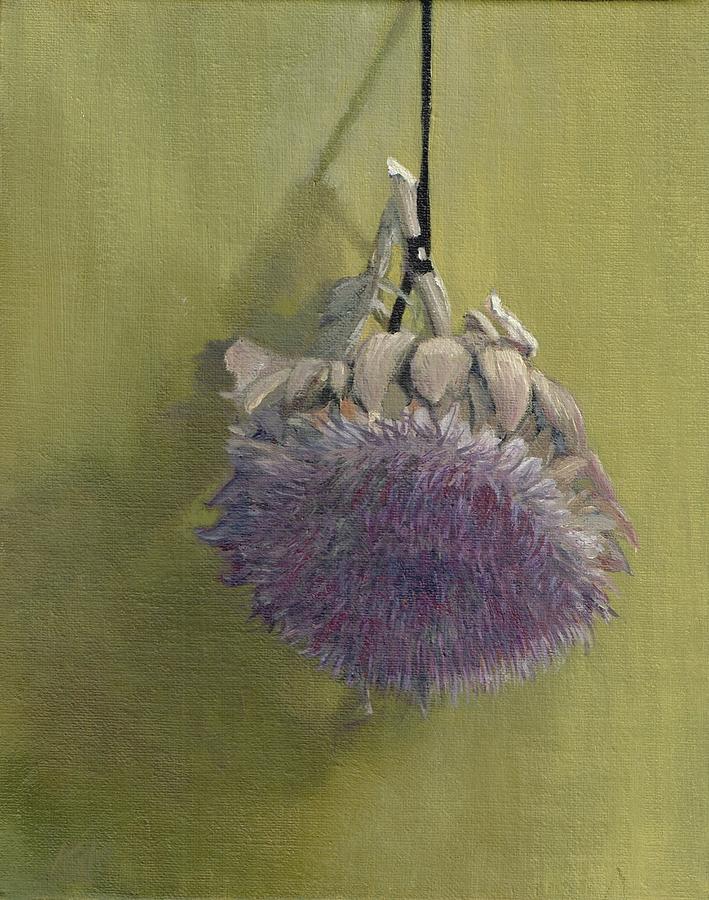 Artichoke Flower Painting - Artichoke flower by Karen Stitt
