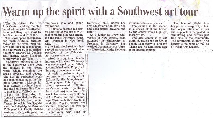 Article Photograph - Article about My Featured Southwest Art by Anne-Elizabeth Whiteway