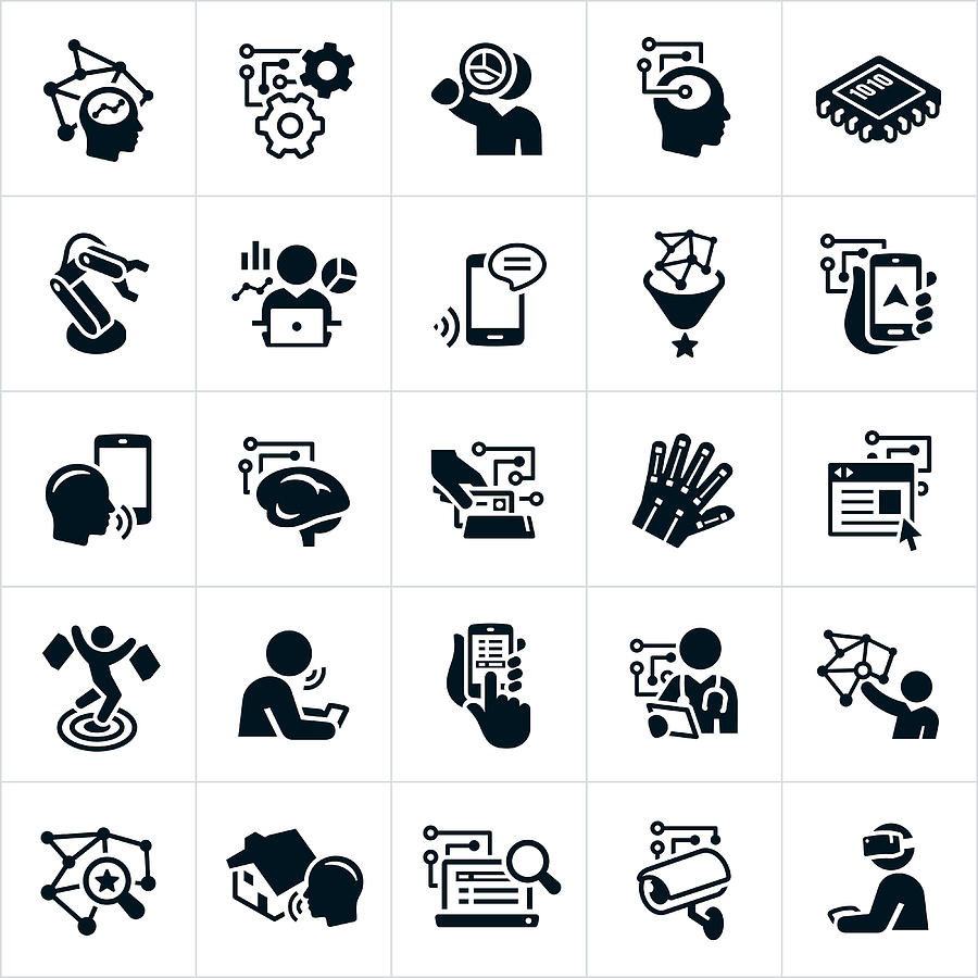 Artificial Intelligence Icons Drawing by Appleuzr