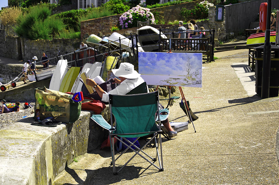 Artist at Work in Seaview - Isle of Wight Photograph by Rod Johnson