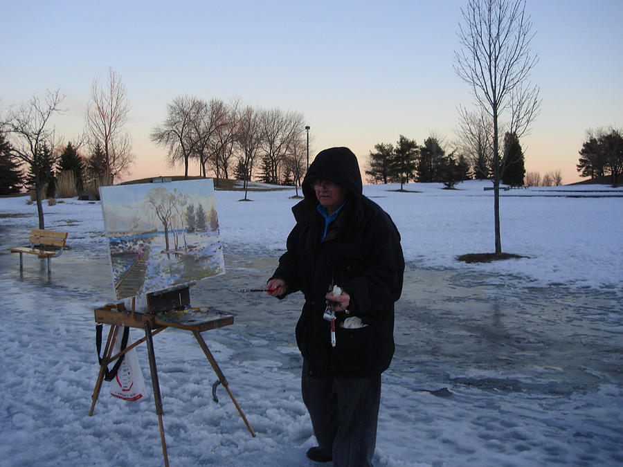 Artist at Work lake shore mississauga on Photograph by Ylli Haruni