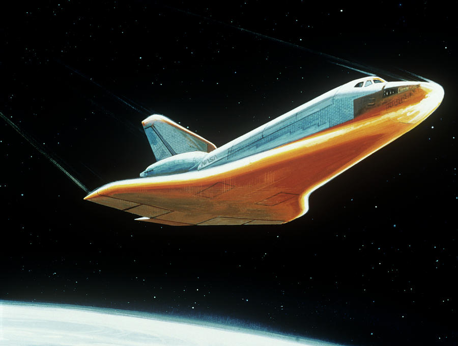 Artist Impression Of Shuttle During Re-entry. Photograph by Nasa/science Photo Library