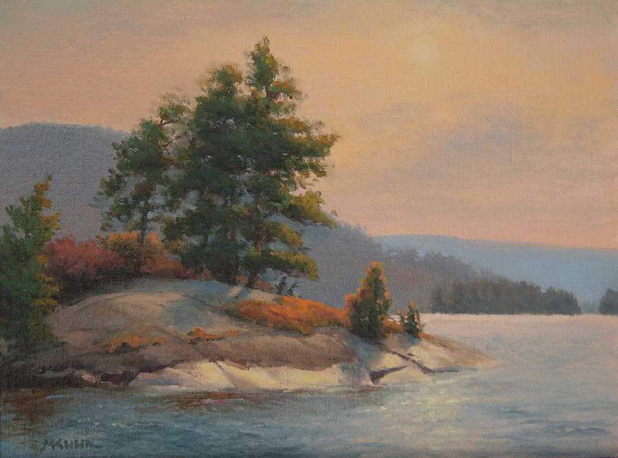 Lake George Painting - Artist Island by Marianne Kuhn