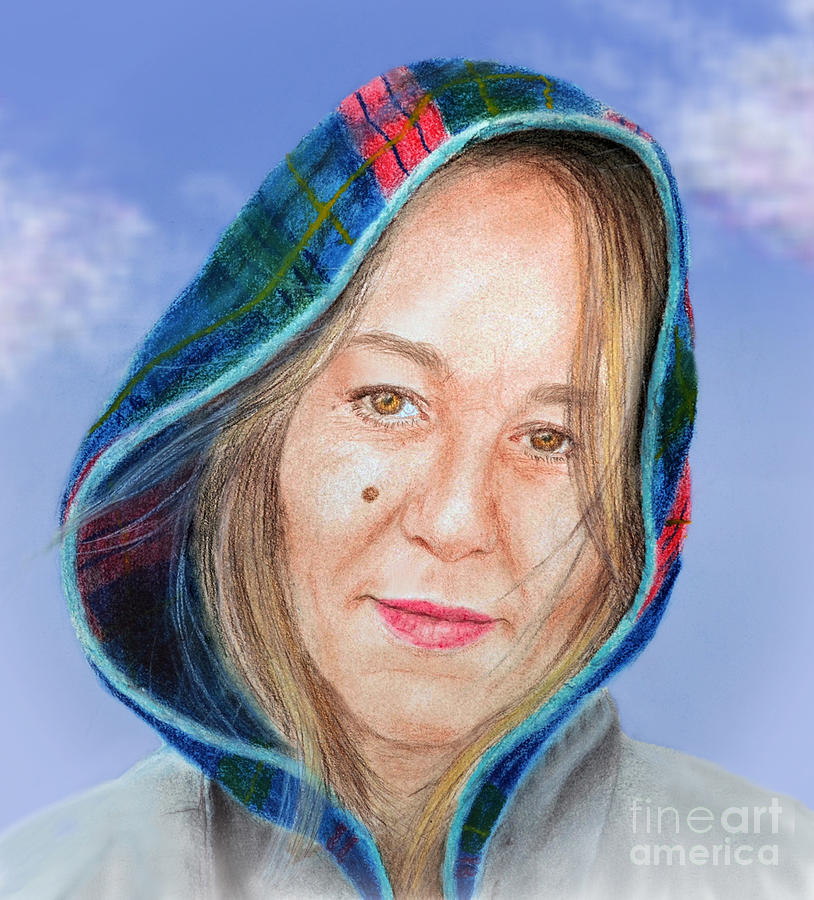 Portrait Drawing - Artist Jadranka Bezanovic Sovilj  Version II by Jim Fitzpatrick