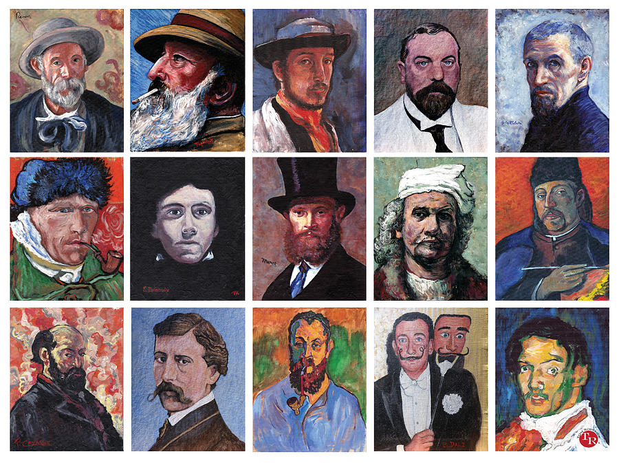 Rembrandt Painting - Artist Portraits Mosaic by Tom Roderick
