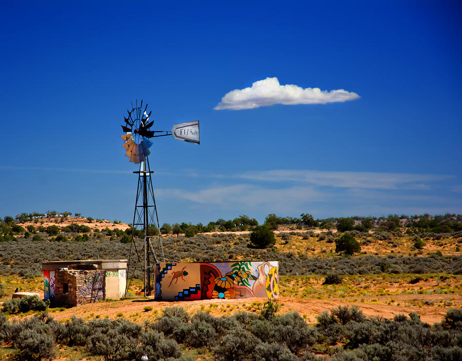 Artist water Tank Windmill Photograph by Randall Branham