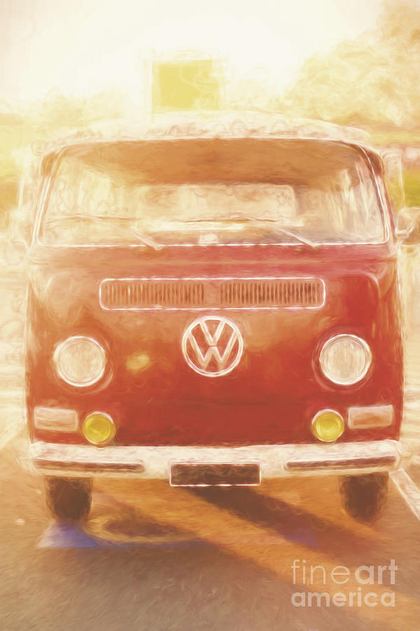 Artistic digital drawing of a VW Combie campervan Photograph by Jorgo Photography