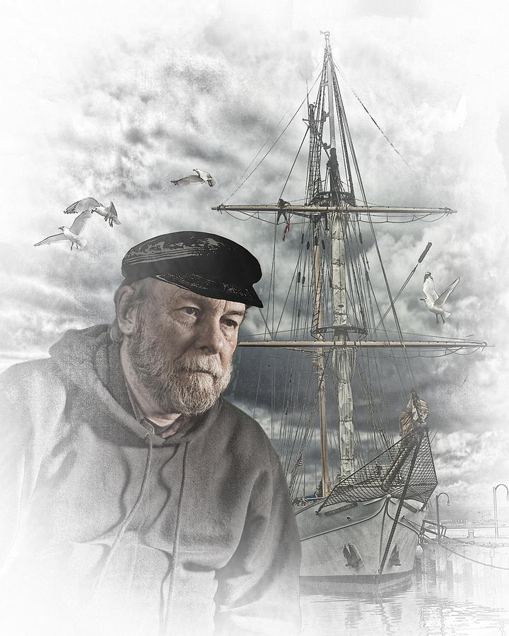 Artistic Digital Image of an Old Sea Captain Photograph by Randall Nyhof