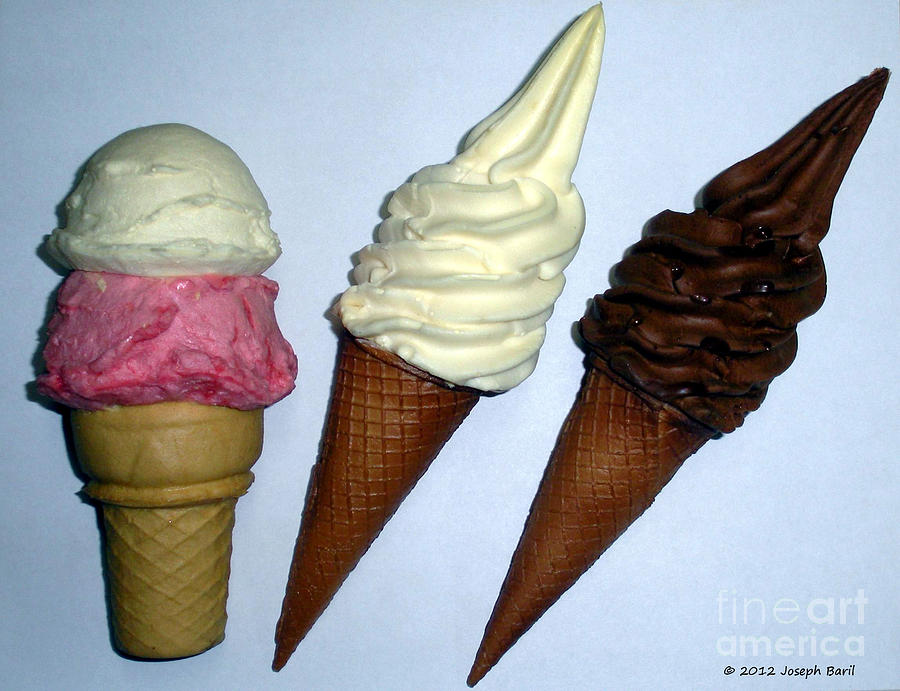 Artistic Ice Cream Trio Photograph by Joseph Baril