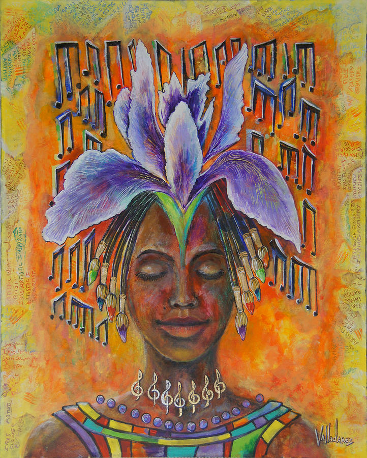 Iris Painting - Artistic Inspiration by Maria Valladarez