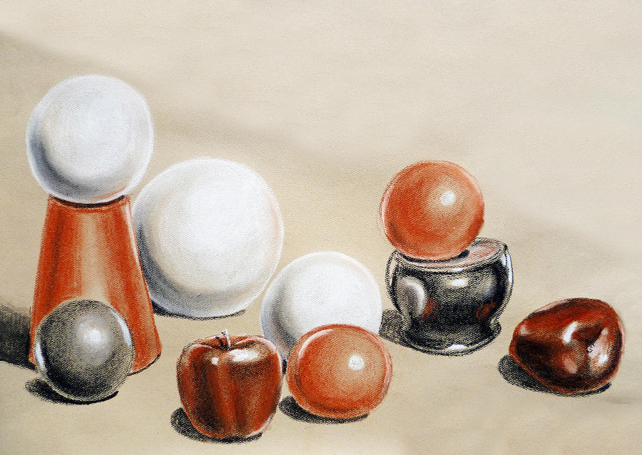 Artistic Playground Apples and Balls Show Drawing by Irina Sztukowski