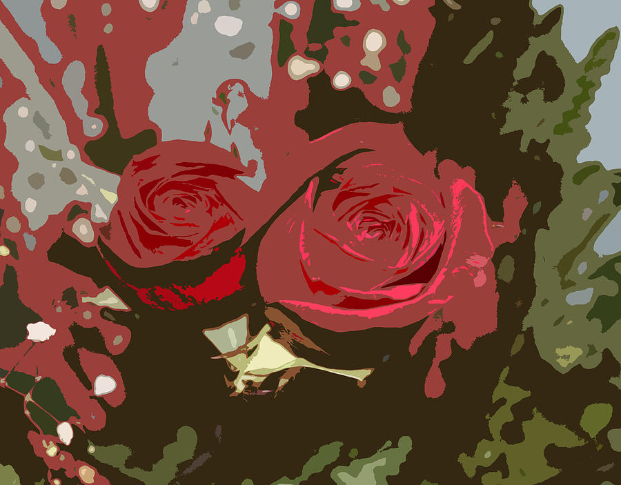Artistic Roses Digital Art by Karen Nicholson