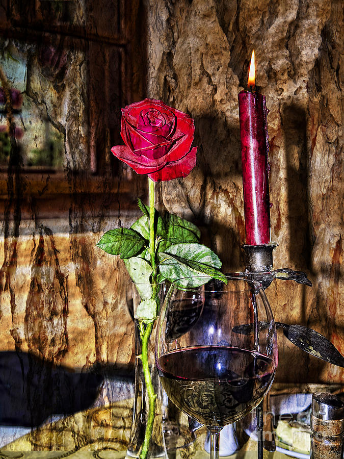 Artistic Wine and Roses Photograph by Brenda Kean