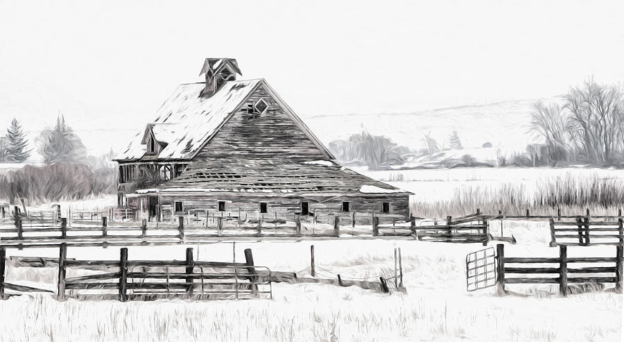 Artistic Winter Barn Photograph by Mary Jo Allen