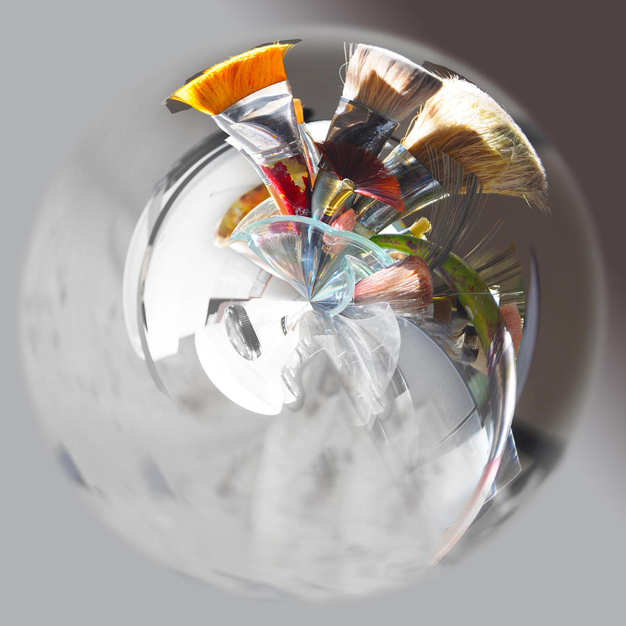 Artists Brushes Wee Planet Photograph by Paulette B Wright