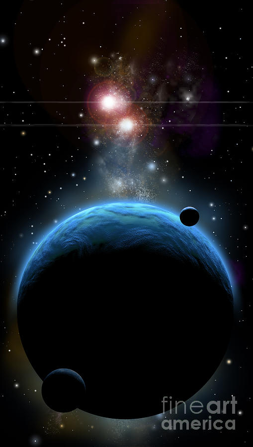 Space Digital Art - Artists Depiction Of A Blue Planet by Marc Ward