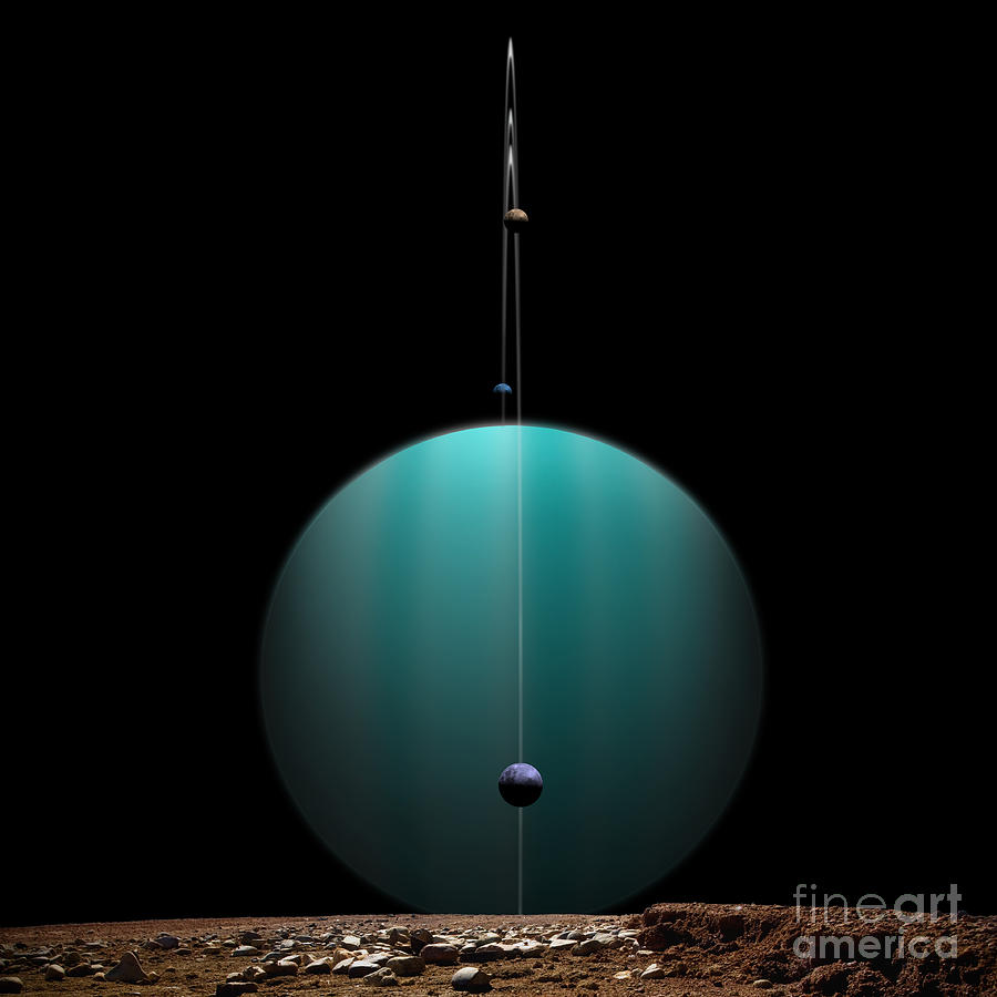 Artists Depiction Of A Ringed Gas Giant Digital Art
