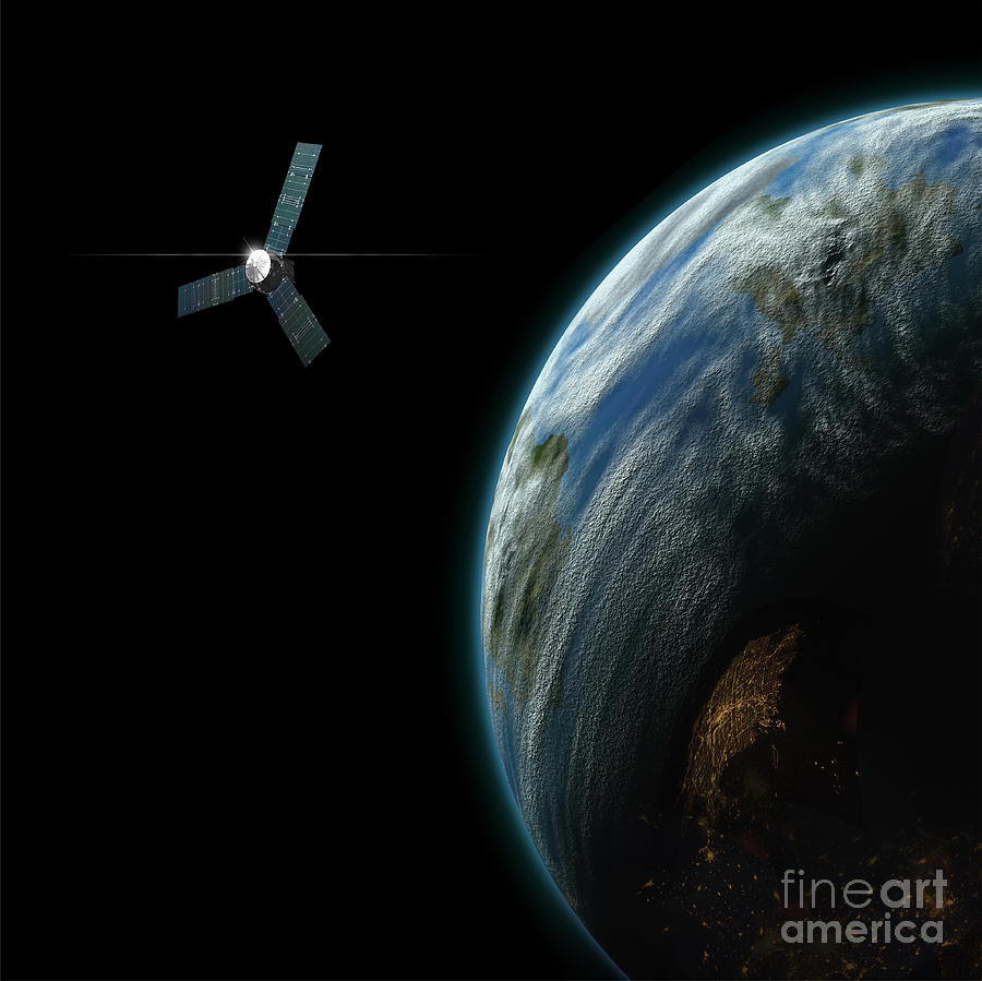 Artists Depiction Of A Satellite Digital Art by Marc Ward