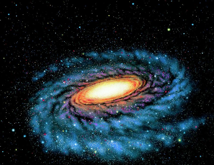 Artist's Illustration Of A Spiral Galaxy Photograph by Lynette Cook ...