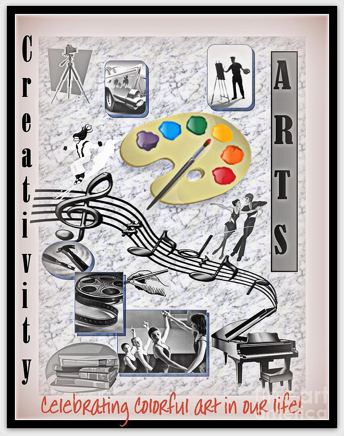 Music Digital Art - Arts Creativity Poster  by Bobbee Rickard