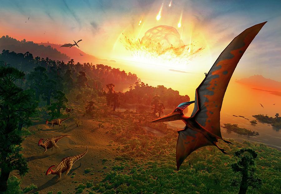 Artwork Depicting Extinction Of Dinosaurs Photograph by Mark Garlick