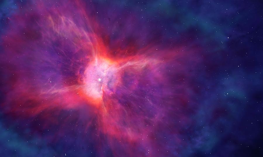 Artwork Of A Bipolar Planetary Nebula Photograph by Mark Garlick