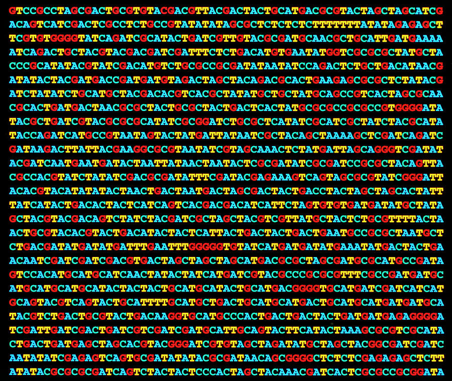 Artwork Of A Nucleotide Sequence Of Dna Photograph by Science Photo Library