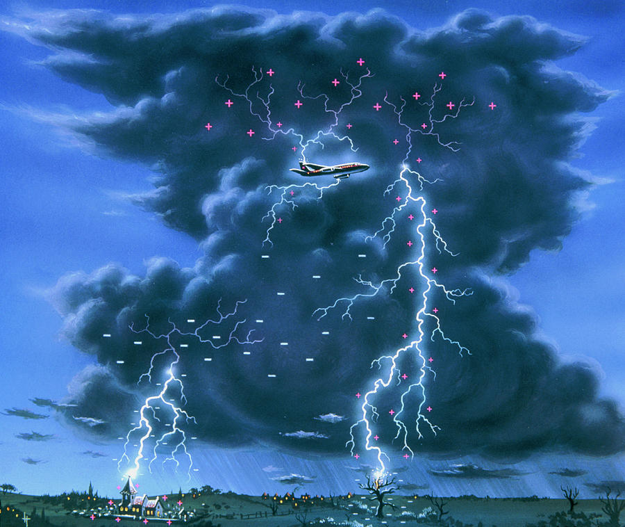 Artwork Of Different Types Of Lightning Photograph by David A.  Hardy/science Photo Library - Fine Art America