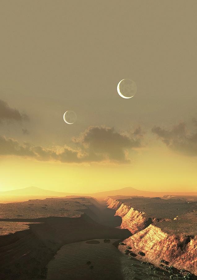 Space Photograph - Artwork Of Exoplanet Kepler 452b by Mark Garlick