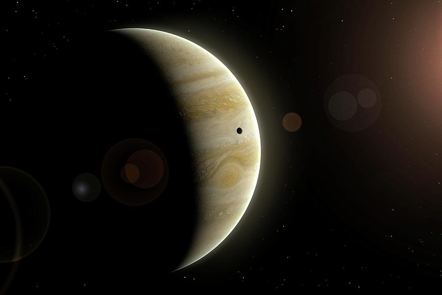Artwork Of Io And Jupiter Photograph by Mark Garlick/science Photo Library