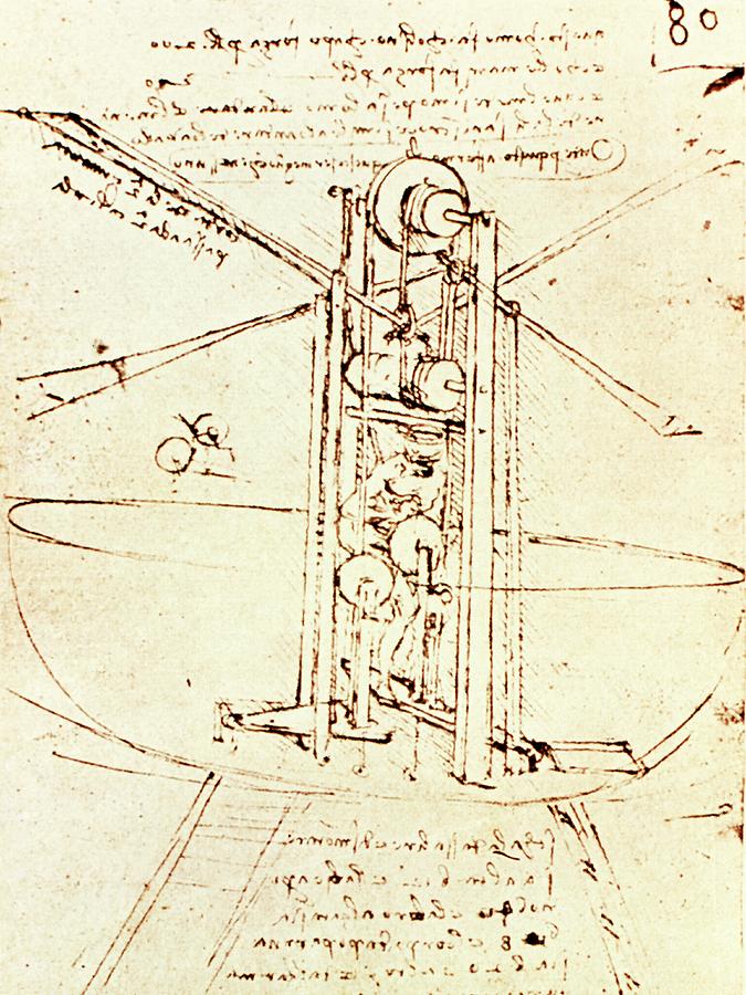 Artwork Of Leonardo Da Vincis Flying Machine Photograph by Sheila Terry/science Photo Library