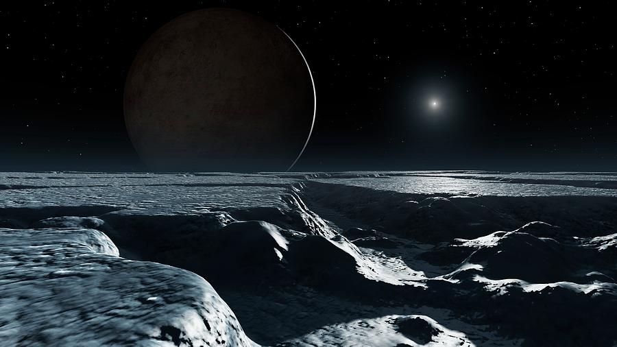 Artwork Of Pluto Seen From Charon Photograph by Mark Garlick - Fine Art ...