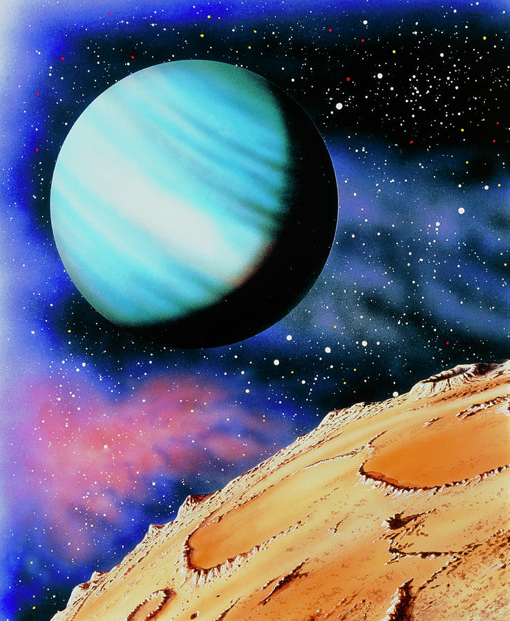 pluto ice planet painting