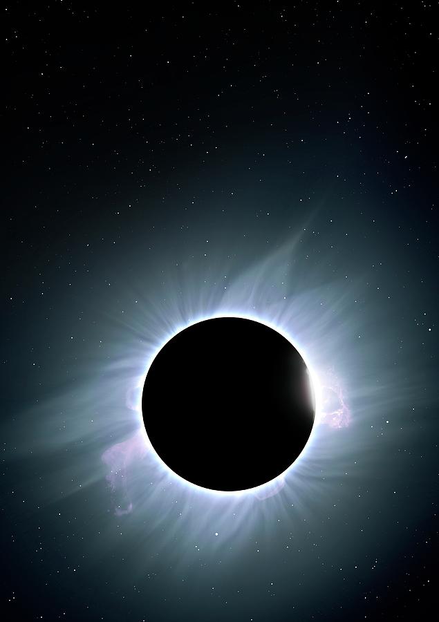 Artwork Of Solar Corona Photograph by Mark Garlick