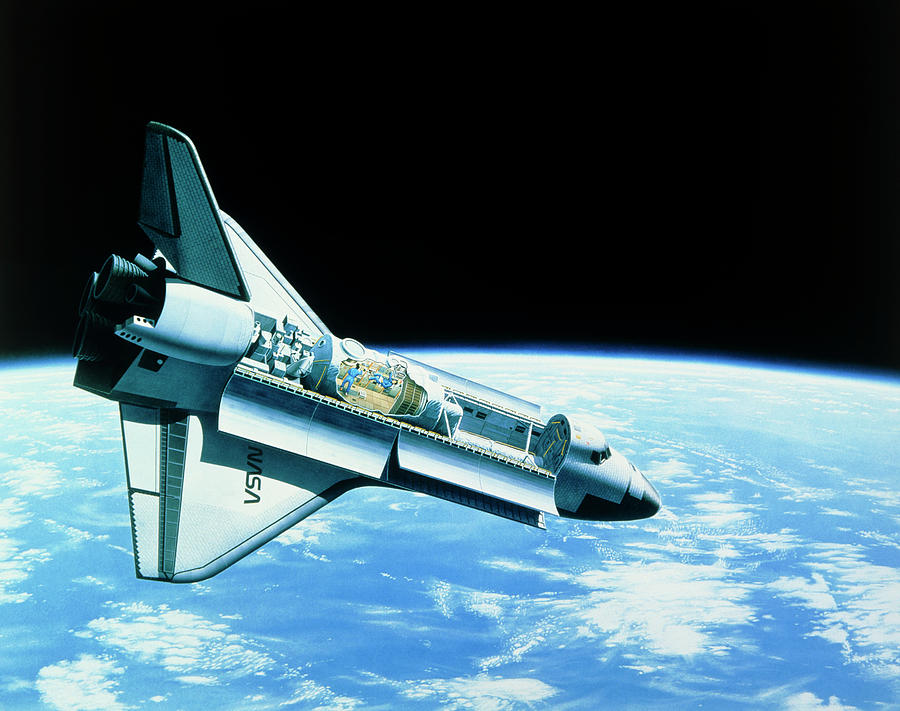 Artwork Of Space Shuttle In Orbit Photograph by David Parker/science Photo Library