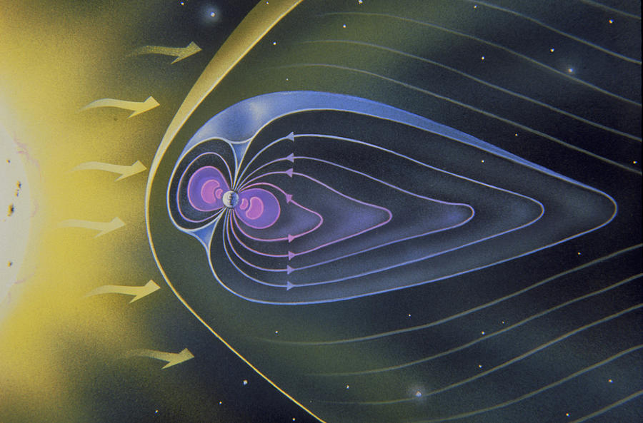 Artwork Of The Magnetosphere Of The Earth by Science Photo Library