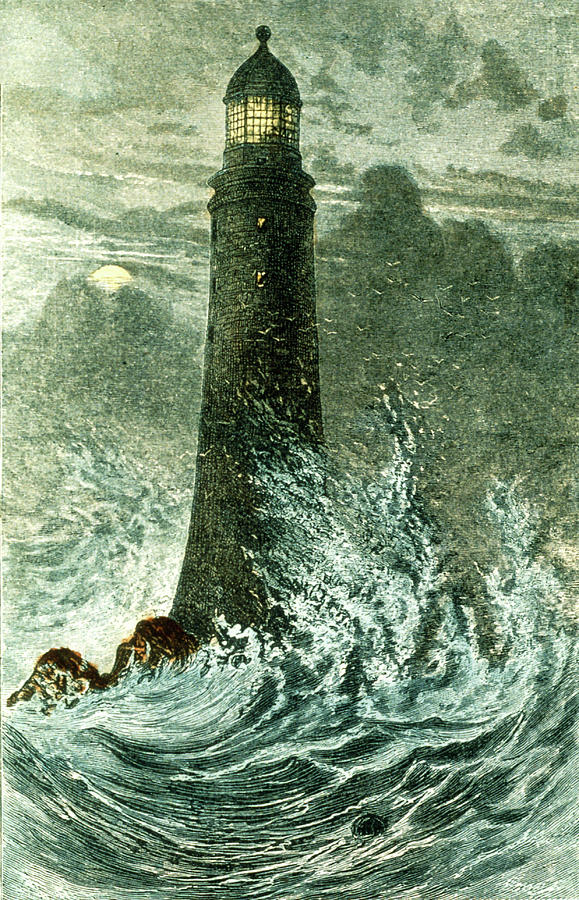 Artwork Of The Third Eddystone Lighthouse Photograph by Science Photo Library