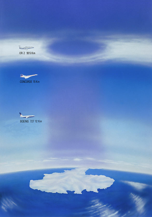 Artwork Showing Hole In Ozone Layer Photograph by Science Photo Library Artwork Showing Hole In Ozone Layer Photograph by Science Photo Library