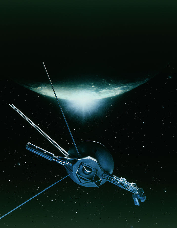 Artwork Showing Voyager 2 Leaving Triton Photograph by Julian Baum/science Photo Library
