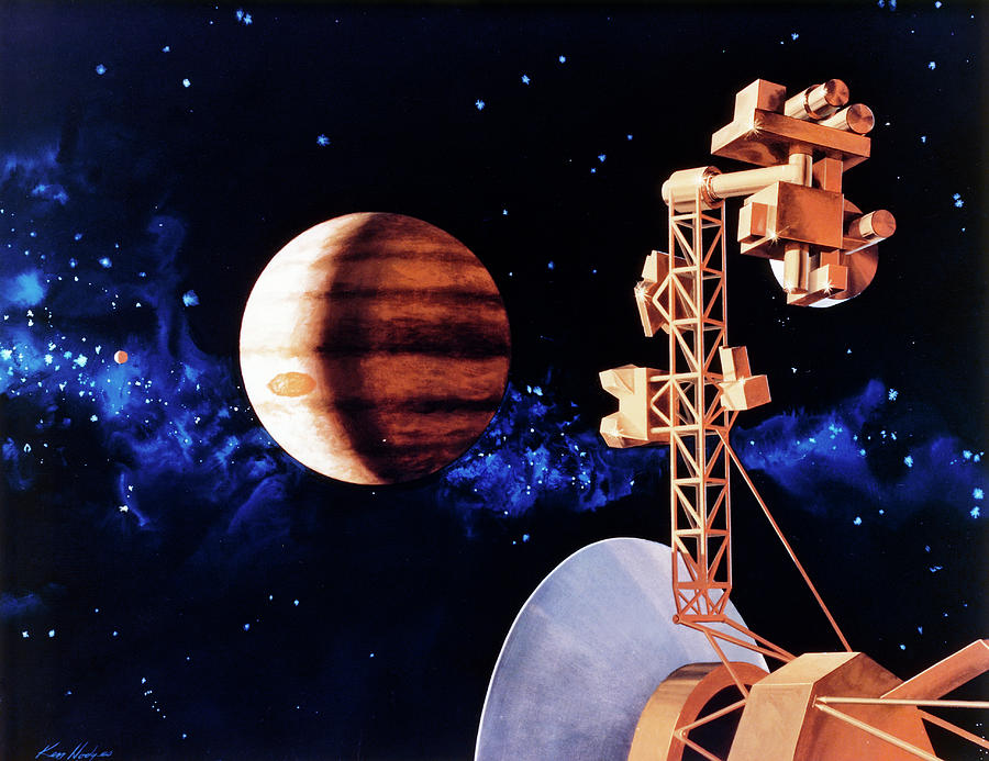Artwork Showing Voyager Approaching Jupiter Photograph by Nasa / Science Photo Library