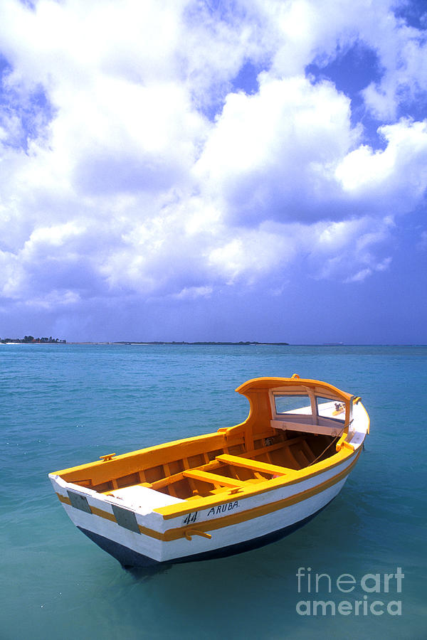 Aruba. Fishing Boat Photograph by American School
