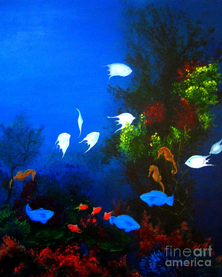 Fish Painting - Aruba Reef by D L Gerring