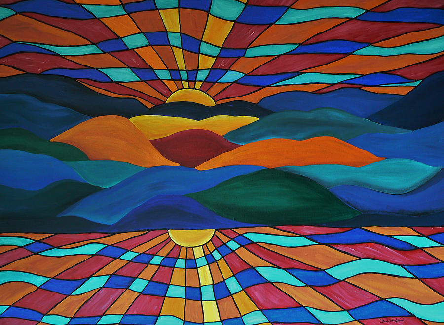 Sunset Painting - As Above So Below by Barbara St Jean