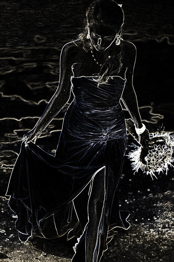 As Aphrodite Coming from Sea Foam. Black Art Photograph by Jenny Rainbow