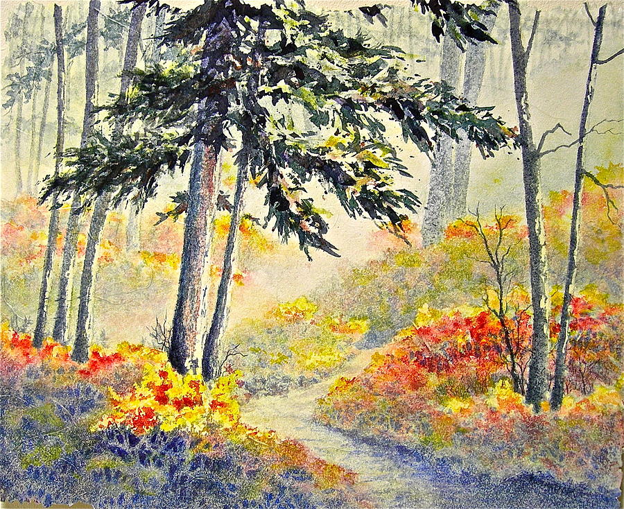 Nature Painting - As the Fog Lifts by Carolyn Rosenberger