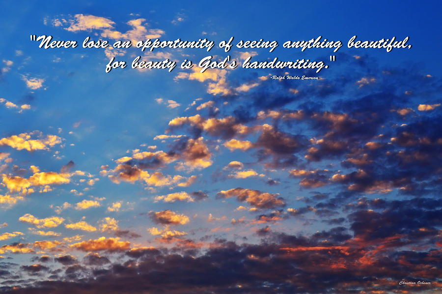 As the Sun Sets with Quote Photograph by Christina Ochsner