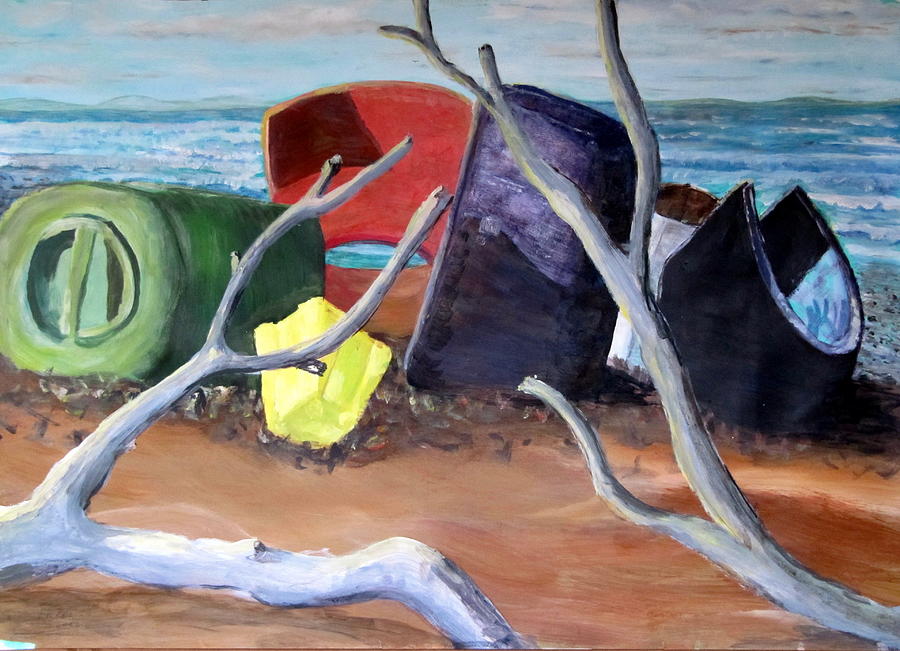Beach Painting - As The Tide Goes Out by Errol  Jameson